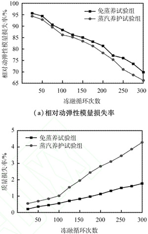 不同混凝土試驗組的抗凍融性能
